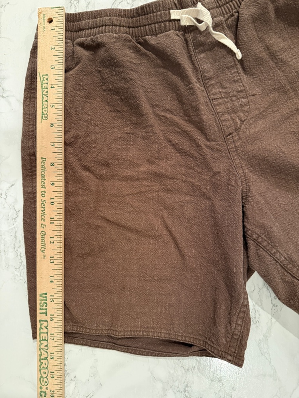 Rhythm Drawstring Shorts Vintage Y2K Inspired Brown Skate Surf Size 33 - Picture 6 of 7